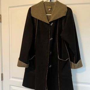 Light Faux Suede Coat - fleece lined